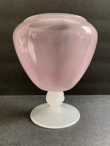 Steuben-Carder Ära rosa Rosaline & Alabaster Fuß Standfuß Kompottschale - Bild 1 von 7