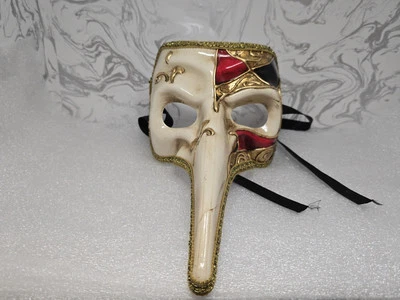 GOLD & WHITE  Musical Phantom Of Opera VENETIAN Masquerade Mask * Made in Italy - Image 1 of 4