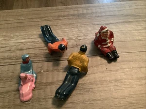 Figurine in piombo Barclay vintage cavalieri slitta Babbo Natale - Foto 1 di 4