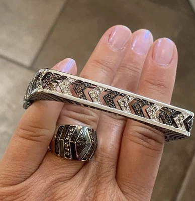 Brazalete Brazalete Yours by Loren Plata Esterlina Cuarzo Ahumado y Topacio Blanco HSN Foto 1 de 4