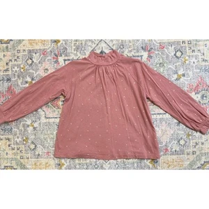 Mini Boden Girls' Pink Star Print Turtle Neck Shirt Size 5-6 - Picture 1 of 4