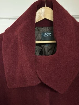 Cuello Abrigo Doblado Mezcla Alpaca Lana Hilary Radley Suri WM 12 Rojo Vino Usado en Excelente Condición Foto 1 de 4
