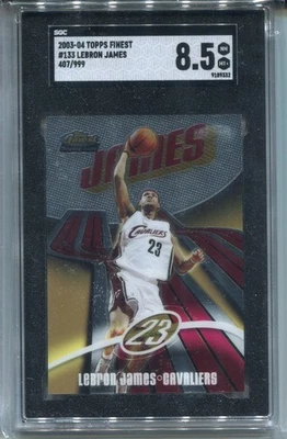 2003 Finest Lebron James Rookie Card SGC 8.5 NM MINT+ Graded Basketball #133 - Image 1 of 4
