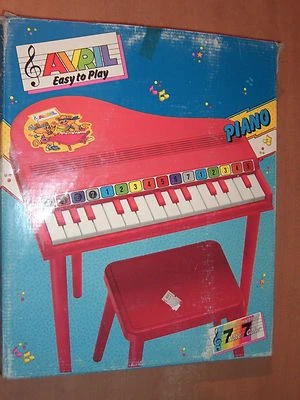VINTAGE 80'S BABY 7 NOTE MINI PIANO AVRIL BONTEMPI MIB MINT - Image 1 of 4
