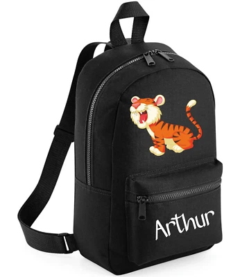 ICKLE PEANUT Personalisierter Mini-Rucksack Tiger Name Zootiere Backpack Schultasche