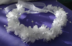 Assorted White Flowers  Circlet  -  Wedding Halo - by Valerie J - Picture 1 of 5
