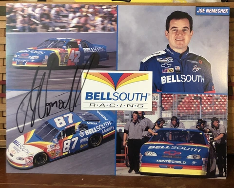 1999 JOE NEMECHEK BELLSOUTH  #87 NASCAR WINSTON CUP SERIES POSTCARD AUTOGRAPHED Cover