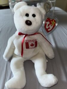 Maple The Bear 1996 Ty Beanie Baby w/ Brown Nose & Extra Tush Tag - MINT