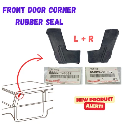 Toyota FJ40 FJ45 BJ40 LAND CRUISER FRONT DOOR TOP CORNER RUBBER SEAL PAIR - Image 1 of 4