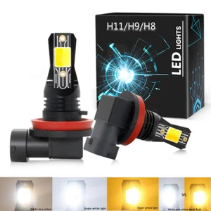 2X Switchback Strobe Flash LED Fog Driving Light Bulbs DRL H11 H8 H9 Replacement - Picture 1 of 11