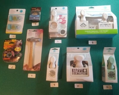 Martha Stewart Double Craft Punch Cosmos feliz aniversário cupcake acabamento franja fita - Imagem 1 de 4