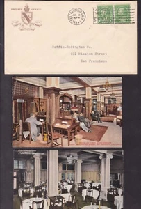 ADVERTISING - HOTEL STEWART & 2 POSTCARDS, 1934, SAN FRANCISCO, CALIF. - Picture 1 of 2