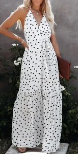 VICI Payce Polka Dot Halter Maxi Dress Size XS - Picture 1 of 12