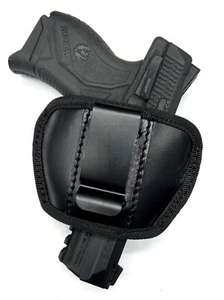 RH LH Black Leather IWB OWB SOB Pants Holster for Autos Revolvers CHOOSE GUN - Picture 1 of 9