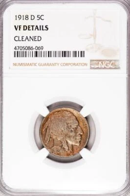 1918-D Buffalo Nickel VF, NGC #1978 - Image 1 of 3