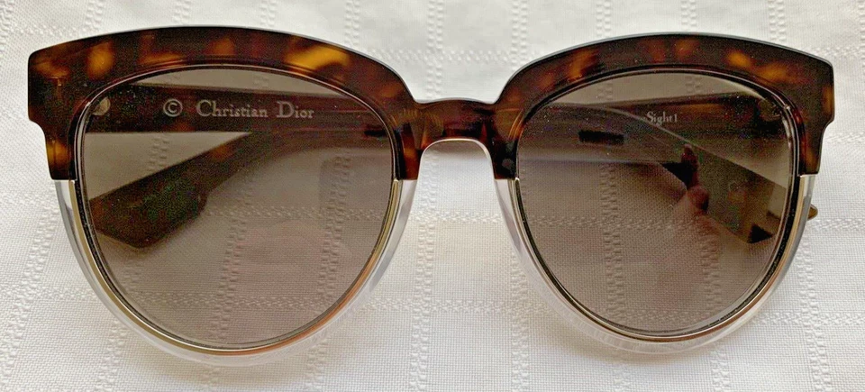 NUEVO Christian Dior DiorSight1 GRANDE Tort Ojo de Gato Gafas de Sol Marrón Lente Foto 1 de 4