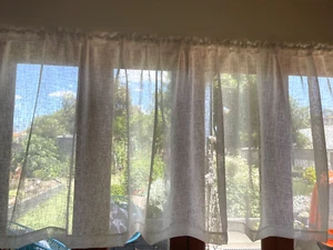 2.8 metre x 85 cm drop Earthy Cannes Linen Look Curtain -SAND - Rod Pocket - Picture 1 of 8