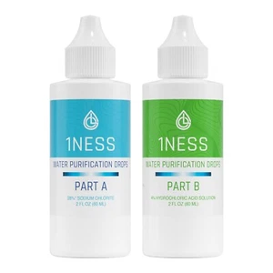 1ness Water Treatment Drops - BPA-Free Plastic Bottles - 2oz Kit (HCLKit) - Picture 1 of 6