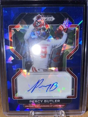 2022 PANINI PRIZM DRAFT PICKS PERCY BUTLER BLUE ICE AUTO/75 Louisiana Commanders - Image 1 of 2
