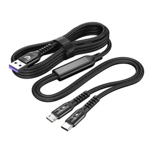 USB to USB 5Pin Type C Power Cord One to Two Data Cable Super Fast Charging 66W - Zdjęcie 1 z 8
