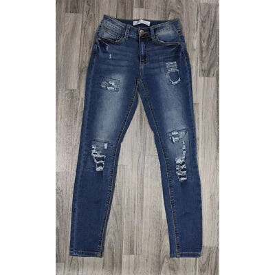 Pantalones de mezclilla ajustados desgastados azules NOBO No Boundaries Juniors talla 1 Foto 1 de 4