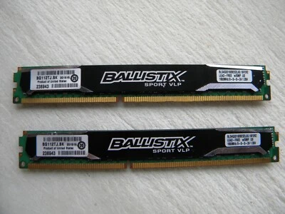 Ballistix Sport VLP 16GB 2x4GB BG112TJ.BK1600MH 9-9-91.35V LOT OF 2 - Image 1 of 4