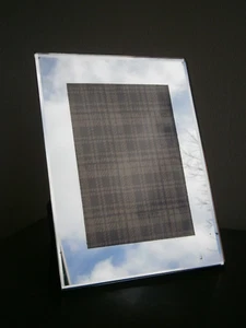 Cadre photo Design 1950 Verre miroir déco Argenté Vue 17x12 Ancien - Bild 1 von 8