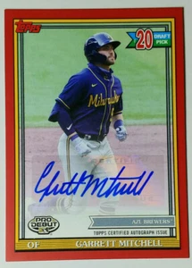 2021 Topps Pro Debut GARRETT MITCHELL Auto 10/10 Red Parallel - PD-168 - Picture 1 of 3