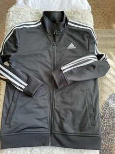 Adidas kids sz. 14/16 Black w/ White Details zip sport jacket. Great item - Picture 1 of 10
