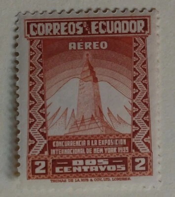 Sello de correo aéreo de Ecuador, 1939, sc#C80, como nuevo, NH, OG, EN MUY BUEN ESTADO/XF Foto 1 de 2
