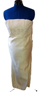 Formal Party Dress Strapless -Scott McClintock beige w/embroidered bodice Sz 6P - Picture 1 of 11