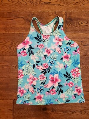 Traje de baño Lands End Tankini Top Niñas Talla grande 10+ Tropical Vacaciones de verano Foto 1 de 4