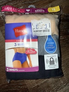 Hanes ~ Women's Brief Underwear Panties 3-Pair 100% Cotton Multicolor ~ 11/4XL - Picture 1 of 3
