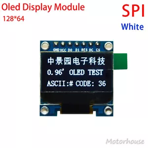3.3V-5V 0.96" White SPI Serial 128X64 OLED LCD Display Module for Arduino UNO R3 - Picture 1 of 5
