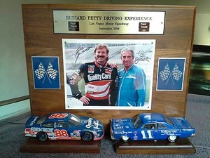 Richard Petty Wood Plaque Ned & Dale Jarrett Autographed Photo #88 #11 1965 Ford - Picture 1 of 10