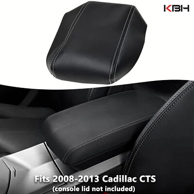 Ajuste 2008-2014 Cadillac CTS apoio de braço de couro console central capa acabamento ponto cinza - Imagem 1 de 4