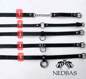 Collar de garganta de cuero para mujer - accesorios de cuero - Imagen 1 de 8