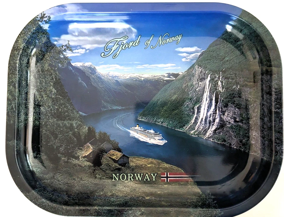 Norway Fjords Small Metal Tray, NEW - Image 1 of 1