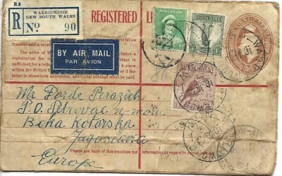 Cubierta de tarjeta de papelería postal de Australia 1939 franqueada de Warriewood Foto 1 de 2