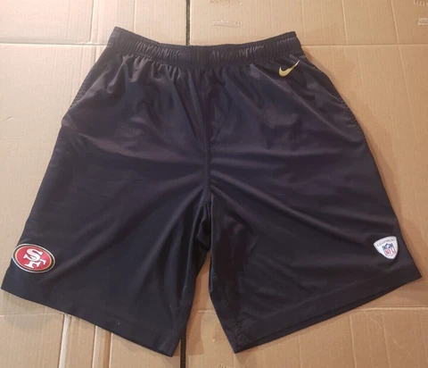 San Francisco 49ers Nike Dri-Fit NFL Equipment Shorts LARGE Coach Mick Lombardi Cover