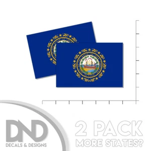 New Hampshire State Flag Sticker Decal Bumper NH Granite Stater State 2 Pack 5in - Picture 1 of 2