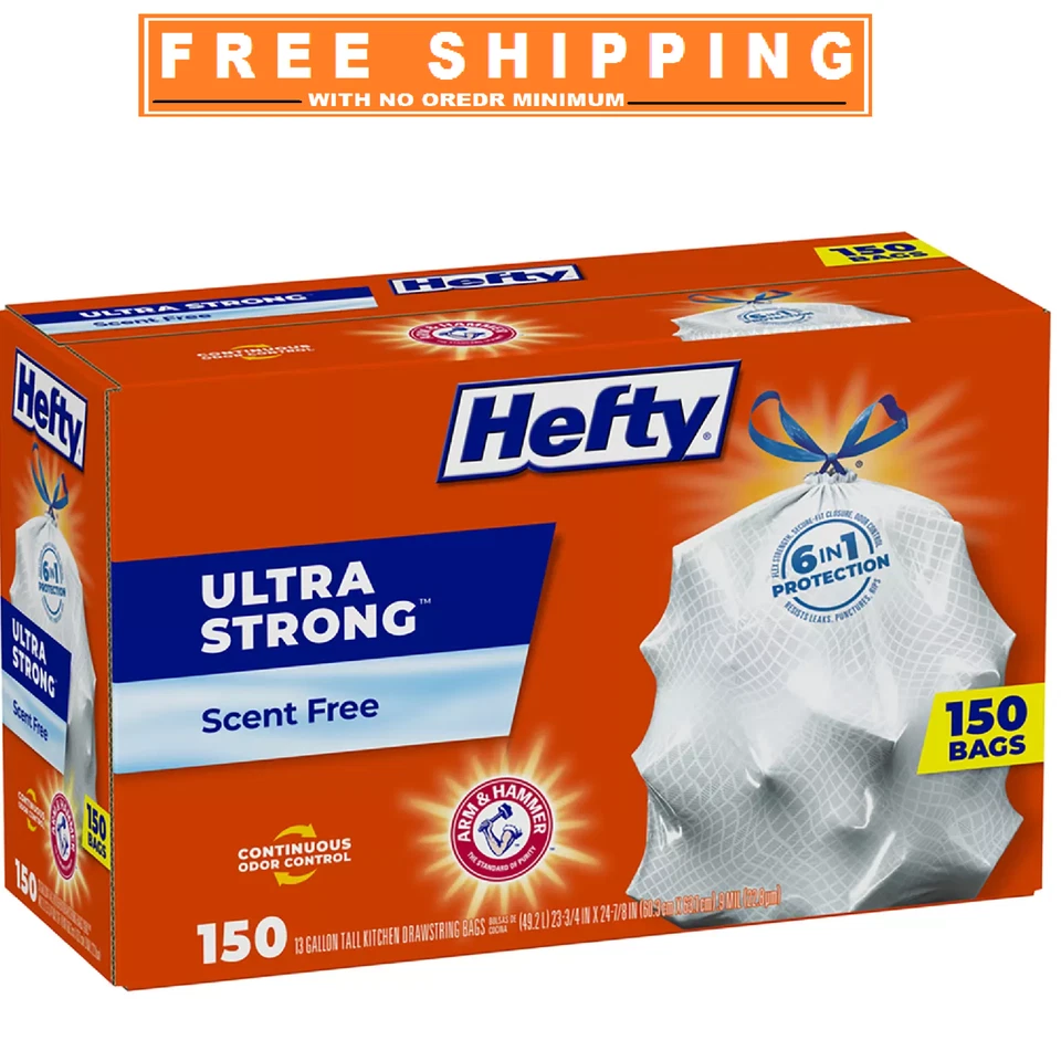 Hefty Ultra Strong Kitchen Drawstring Trash Bags 13 gal. 150 ct.