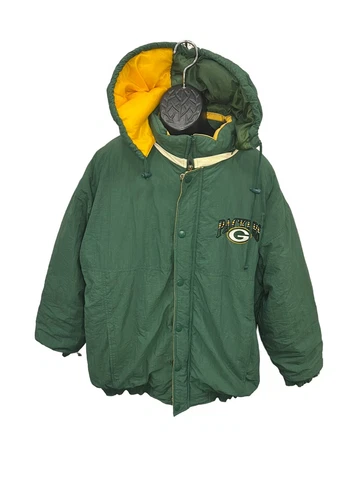 Green Bay Packers Pro Starter Puffer Jacket Adult XL Winter Hooded Cover