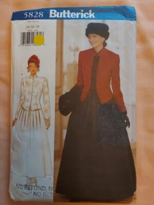 Butterick 5828 Misses'/Petite Top, Skirt, Hat & Muff Pattern Size 14-16-18 - Image 1 of 2