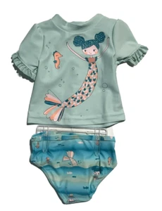 Carter's Just One You Mermaid Short Sleeve Rash Guard Set -Girl's Size 3 months - Picture 1 of 1
