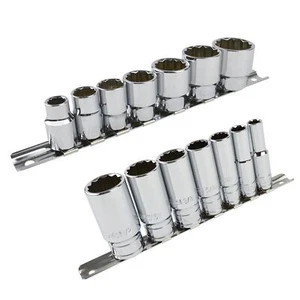 Whitworth BSF BSW 3/8" Drive Zócalos poco profundos y profundos 14 piezas 12 lados bi-hex - Imagen 1 de 1