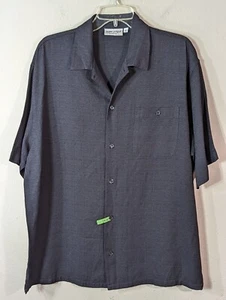 Wunderschönes Vintage schwarzes Hawaii-Tiki Camp Strandhemd Surf-Stil Größe Large hergestellt in den USA  - Bild 1 von 4