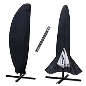 Outdoor Umbrella Cover for 12 to Fits Offset Umbrella 12 - 14 FT DIA Black - Picture 1 of 8