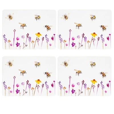 Set Mit 4 Platzdeckchen Mit Kork Rückseite Busy Bees Design Von Jennifer Rose - Bild 1 von 2