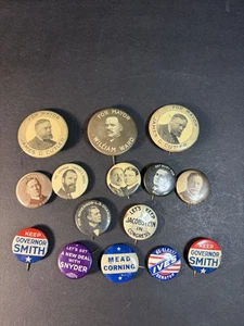 15 Pinbacks políticos de colección William Ward, James Cutler, Taft, Hughes, Bissel + - Imagen 1 de 21
